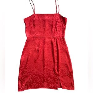 Red silky cheetah print dress Size S mini dress